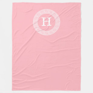 Het roze Witte Griekse Zeer belangrijke Fleece Deken