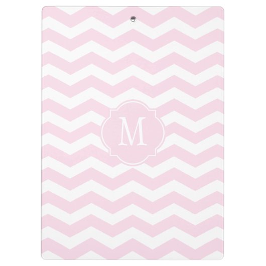 Het roze & Witte Klembord van het Monogram van de (Achterkant)