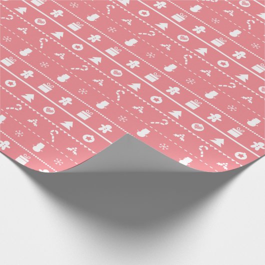 Het roze Witte Moderne Modieuze Verpakken van de Cadeaupapier (Hoek)