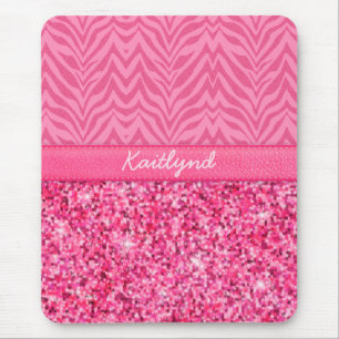 Het Roze Zebra van Glitzy Muismat