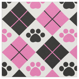 Het roze & Zwarte Patroon van de Druk van de Poot Stof