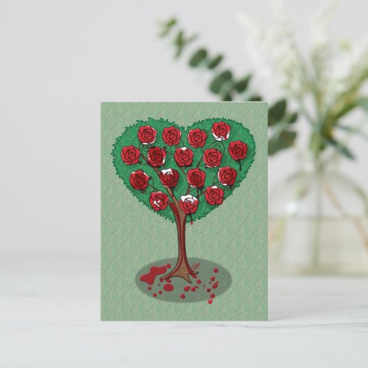 Het Rozen rode Briefkaart schilderen (Staand voorkant)