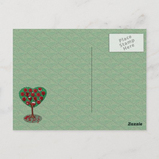 Het Rozen rode Briefkaart schilderen (Achterkant)