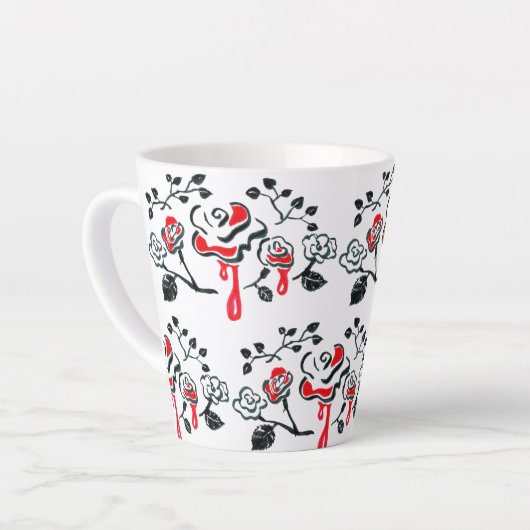 Het Rozen rood schilderen Latte Mok (Linkerhoek)