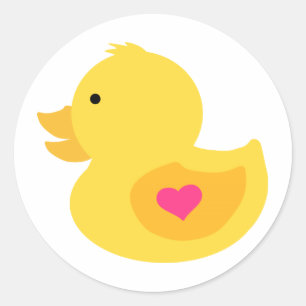 Het rubber Baby shower van het Meisje Ducky Ronde Sticker
