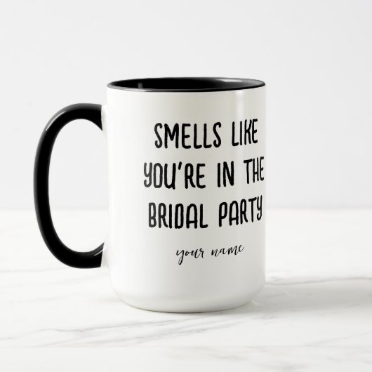 Het ruikt alsof je in de bruidsfeestkoffie zit mok (Links)