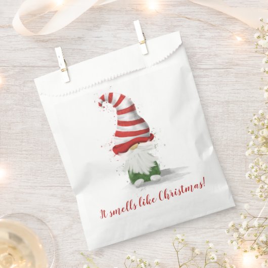 Het ruikt naar Kerstmis - Gnome 3 Favour Bag Bedankzakje (Geknipt)