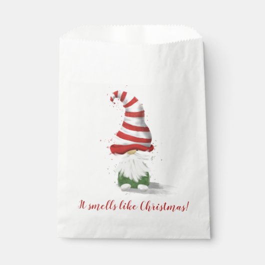 Het ruikt naar Kerstmis - Gnome 3 Favour Bag Bedankzakje (Voorkant)
