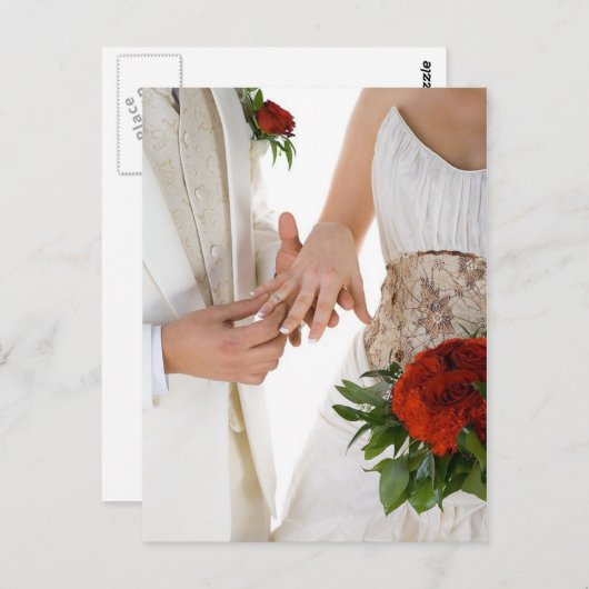 Het ruilen van de Rings van het Weddenschap Briefkaart (Voorkant / Achterkant)