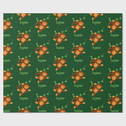 Het ruilen van Monkey Oerwoud voegt een Naam toe d Cadeaupapier (Vlak)