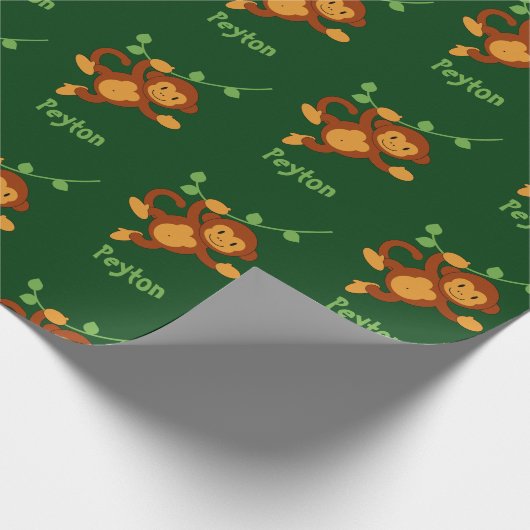 Het ruilen van Monkey Oerwoud voegt een Naam toe d Cadeaupapier (Hoek)