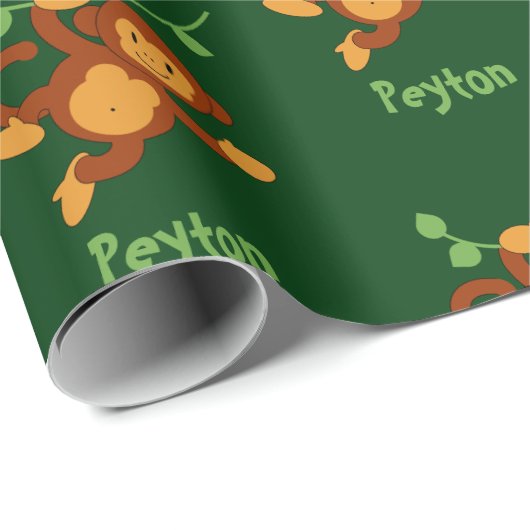 Het ruilen van Monkey Oerwoud voegt een Naam toe d Cadeaupapier (Rol Hoek)