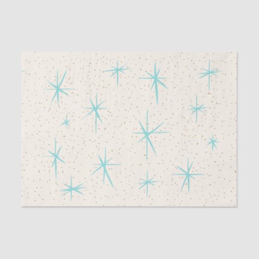 Het ruimte Turkooise Papieren zakdoekje Starbursts Tissuepapier (Voorkant)