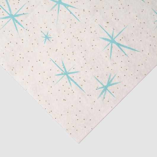 Het ruimte Turkooise Papieren zakdoekje Starbursts Tissuepapier (Detail)