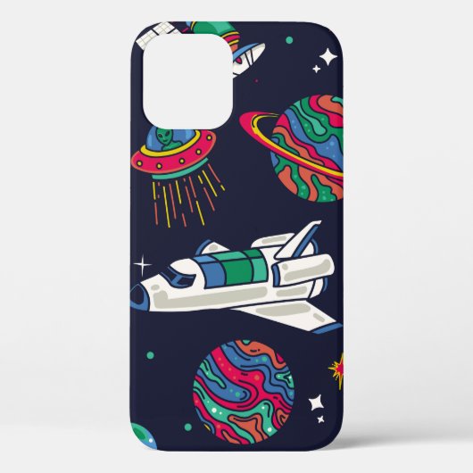 Het ruimteschip in Galaxy vormt een naadloos patro Case-Mate iPhone Case (Achterkant)