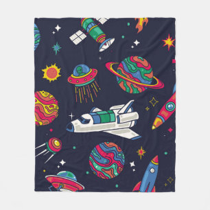 Het ruimteschip in Galaxy vormt een naadloos patro Fleece Deken