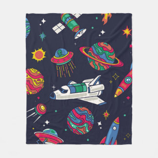Het ruimteschip in Galaxy vormt een naadloos patro Fleece Deken