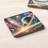 Het ruimtethema van het universum drinkt onderzett bier onderzetter (Linkerzijde)