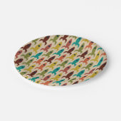 Het ruimtetijdperk van de Raketten van de Retro At Papieren Bordje (Gekanteld)