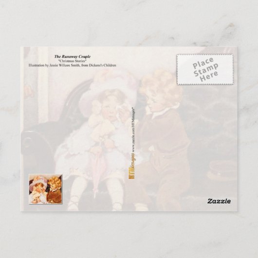 Het Runaway Couple Briefkaart (Achterkant)