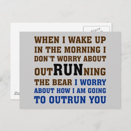 Het runnen gaat over het slaan van de concurrentie briefkaart (Voorkant / Achterkant)