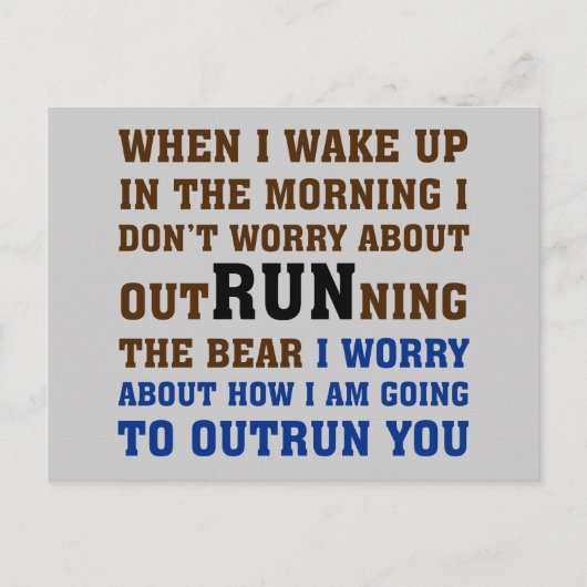 Het runnen gaat over het slaan van de concurrentie briefkaart (Voorkant)