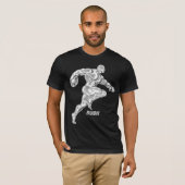 Het runnen van Achterste Football van de Speler ri T-shirt (Voorkant volledig)