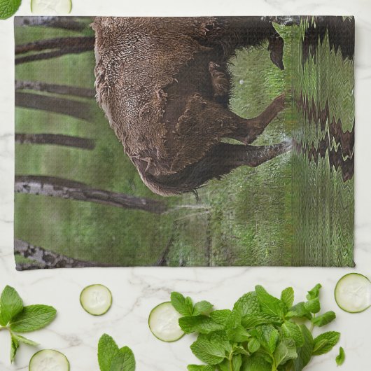 Het runnen van Buffalo & Bos, het Ontwerp van de b Theedoek (Gevouwen)