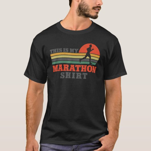 Het runnen van de Halve Maan Retro van de Maratho T-shirt (Voorkant)