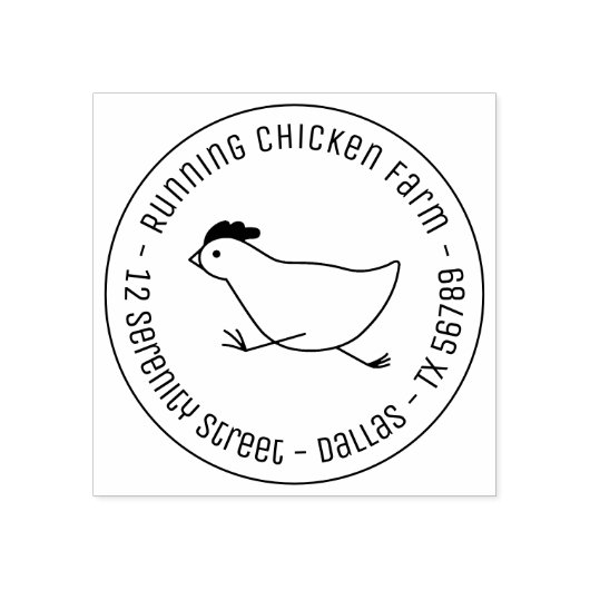 Het runnen van de Kip Bedrijfs Adres Eierkarton Rubberstempel (Afrduk)