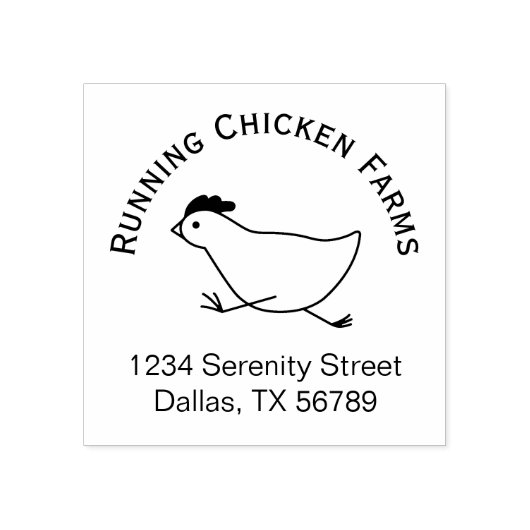 Het runnen van de Kip BedrijfsAdres van de Logo Ei Rubberstempel (Afrduk)