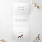 Het runnen van de verjaardagsgroet van Paarden Drieluik Kaart (Binnen)