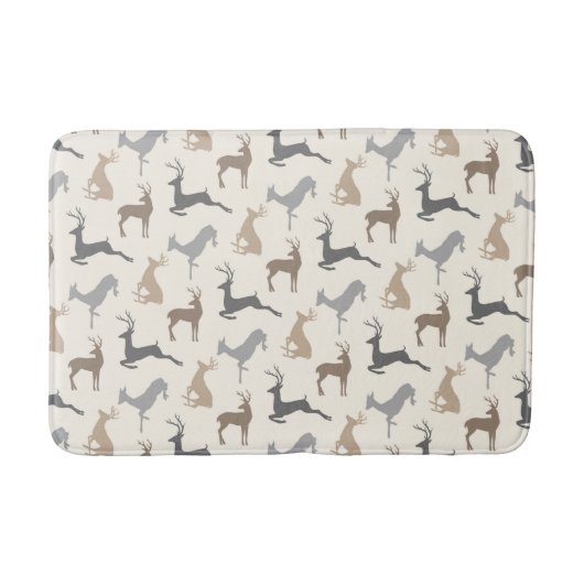 Het runnen van Deer en Buck Pattern Badmat (Voorkant)