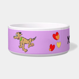 Het runnen van Dog Cartoon Cust. Foto van Pet Bowl Voerbakje