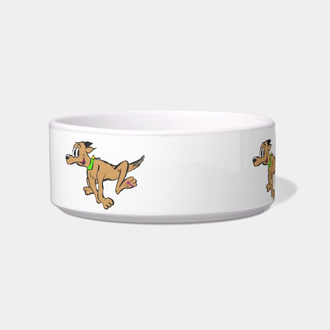 Het runnen van Dog Cartoon  Pet Bowl Voerbakje (Voorkant)