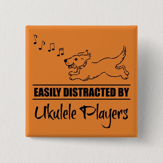 Het runnen van Dog gemakkelijk door Ukulele Speler Vierkante Button 5,1 Cm (Voorkant)