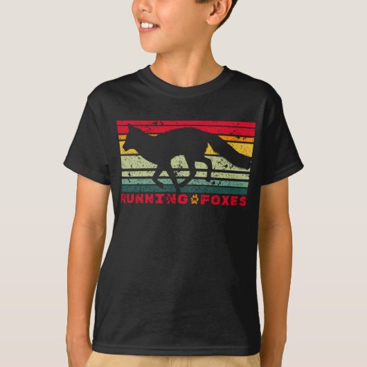 Het runnen van Foxes Fox Outline Forest Animal Col T-shirt (Voorkant)