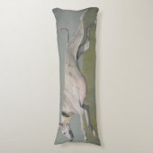 Het runnen van Greyhound Dog Art Body Pillow Lichaamskussen (Voorkant Verticaal)