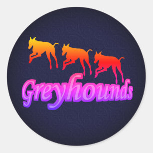Het runnen van Greyhound Silhouettes Rainbow Ronde Sticker