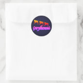 Het runnen van Greyhound Silhouettes Rainbow Ronde Sticker (Tas)
