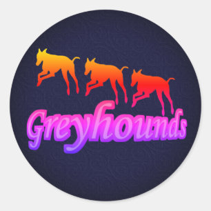 Het runnen van Greyhound Silhouettes Rainbow Ronde Sticker