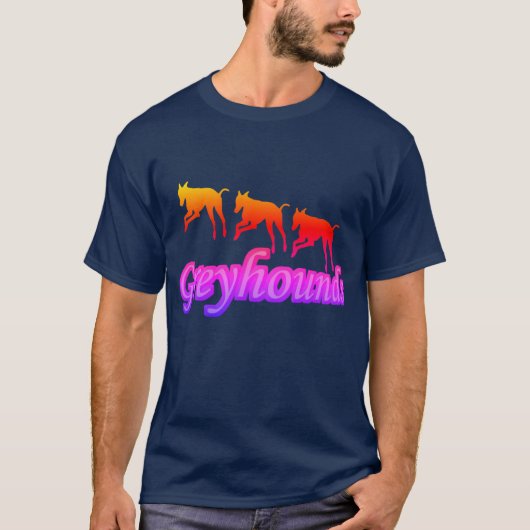 Het runnen van Greyhound Trio Silhouette Rainbow T-shirt (Voorkant)