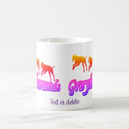 Het runnen van Greyhounds Rainbow Personalized Koffiemok (Center)