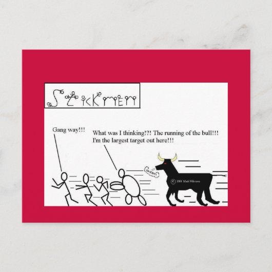 Het runnen van het Briefkaart van de Bulls.. (Voorkant)