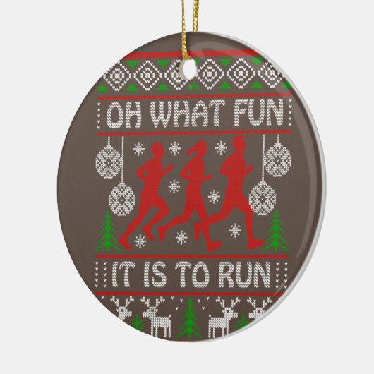 Het runnen van het kerstcadeauidee wat het leuk is keramisch ornament (Links)