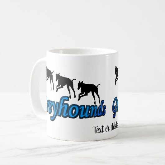 Het runnen van Hondenliefhebber Greyhounds Geperso Koffiemok (Voorkant links)
