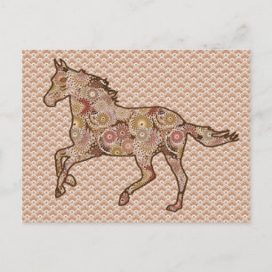 Het runnen van Horse Silhouette, Bruin, Tan, en Cr Briefkaart
