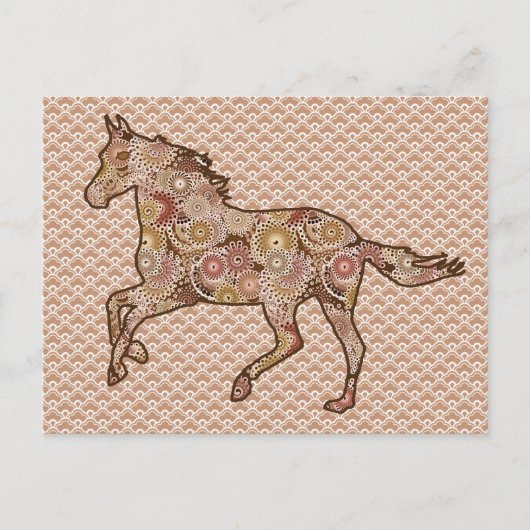 Het runnen van Horse Silhouette, Bruin, Tan, en Cr Briefkaart (Voorkant)
