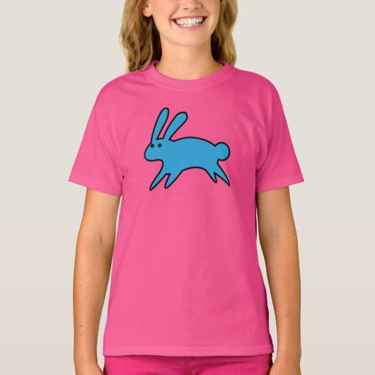 Het runnen van Little Blue Bunny T-Shirt (Voorkant)