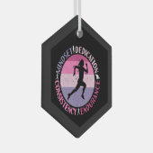 Het runnen van Mindset - het Citaat van de Duurzaa Glas Ornament (Voorkant Rechts)